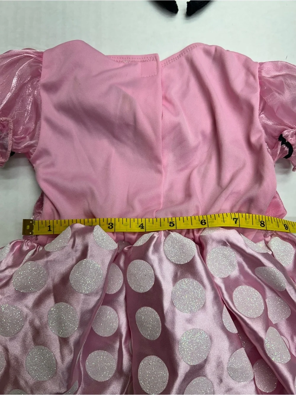 Disney Baby Minnie Mouse Pink Polka Dot Costume Dress Glitter Bodice 12-24m